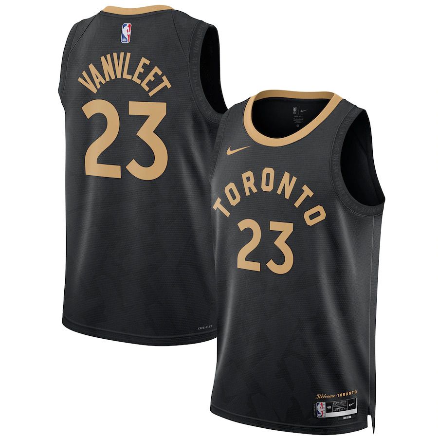 Men Toronto Raptors #23 Fred VanVleet Nike Black City Edition 2022-23 Swingman NBA Jersey->toronto raptors->NBA Jersey